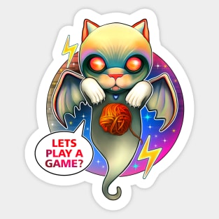 ghost cat with fur ball Sticker